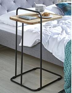 Orono Wooden Side Table In Oak With Black Metal Frame