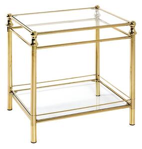 Inman Clear Glass Side Table In Brass