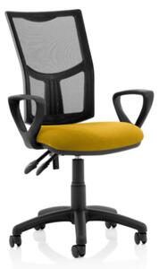 Eclipse II Mesh Back Office Chair In Yellow With Loop Arms