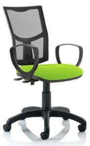 Eclipse II Mesh Back Office Chair In Green With Loop Arms