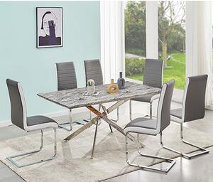 Deltino Melange Marble Effect Dining Table 6 Symphony Chairs