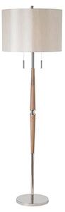 Altesse Natural Faux Shade Floor Lamp In Polished Nickel