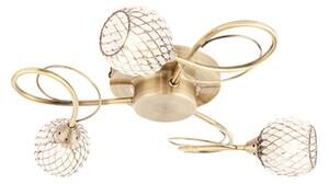 Aherne 3 Lights Glass Semi Flush Ceiling Light In Antique Brass