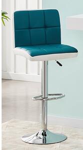 Copez Faux Leather Bar Stool In Teal And White