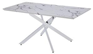 Deltino High Gloss Dining Table In Diva Marble Effect