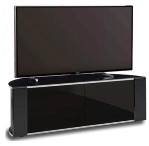 Sanja Medium Corner High Gloss TV Stand With Doors In Black