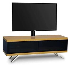 Tavin Ultra High Gloss TV Stand With 2 Compartments In Oak