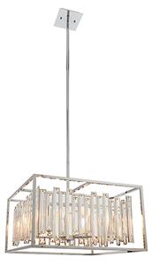 Acadia 6 Lights Crystal Details Ceiling Pendant Light In Chrome
