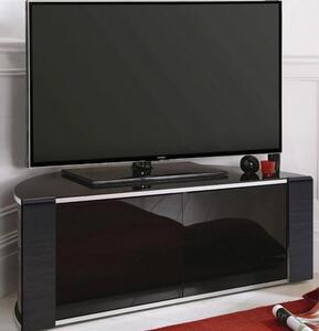 Sanja Small Corner High Gloss TV Stand With Doors In Black