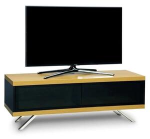 Tavin High Gloss TV Stand With 2 Storage Compartments In Oak