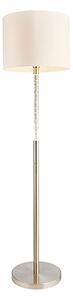 Andromeda White Fabric Floor Lamp In Satin Chrome