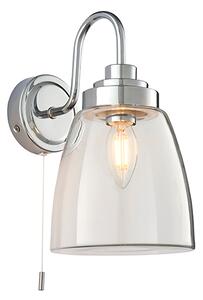 Ashbury Clear Glass Wall Light In Chrome