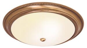 Atlas 2 Lights Flush Ceiling Light In Antique Brass