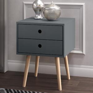 Sevilla Wooden Bedside Cabinet With Oak Legs In Blue