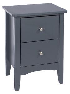 Kamuy Wooden Tall Bedside Cabinet With 2 Drawers In Midnight Blue