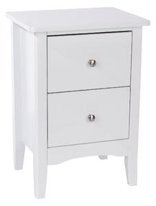 Kamuy Wooden Tall Bedside Cabinet With 2 Drawers In White