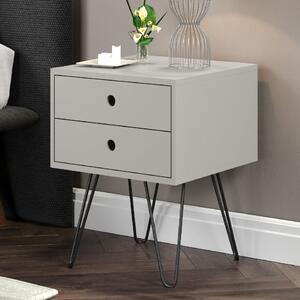 Sevilla Wooden Bedside Cabinet With Black Legs In Grey