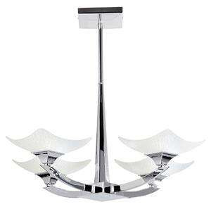 Ayres 4 Lights Glass Semi Flush Ceiling Light In Chrome