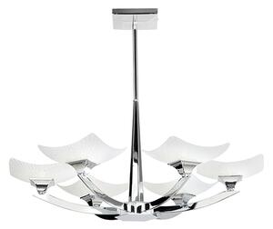 Ayres 6 Lights Glass Semi Flush Ceiling Light In Chrome