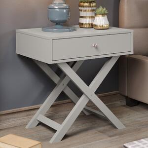 Sevilla Wooden Bedside Cabinet With 1 Drawer In Grey