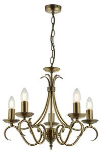 Bernice 5 Lights Ceiling Pendant Light In Antique Brass