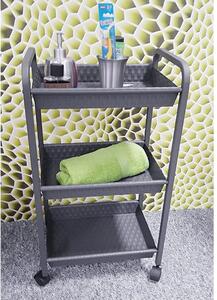 Stroudsburg Metal 3 Shelves Serving Trolley On Wheels In Grey