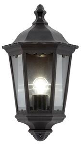 Burford Small Clear Glass Shade Wall Light In Matt Black