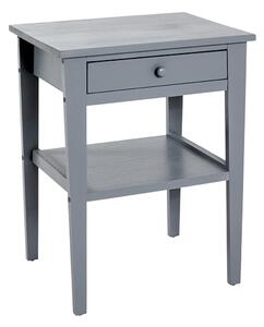 Stockton Wooden 1 Drawer Side Table In Grey