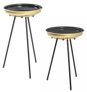 Stockton Metal Set Of 2 Side Tables In Black And Gold