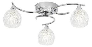 Boyer 3 Lights Glass Semi Flush Ceiling Light In Chrome