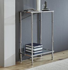 Valdosta Tall Clear Glass Console Table With Chrome Legs