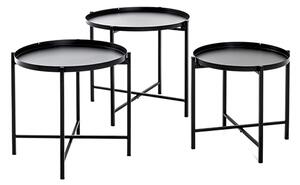 Stockton Metal Set Of 3 Side Tables In Black