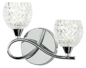 Boyer 2 Lights Clear Glass Left Wall Light In Chrome