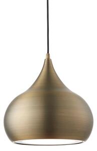 Brosnan Pendant Light In Matt Antique Brass And White