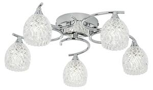 Boyer 5 Lights Glass Semi Flush Ceiling Light In Chrome