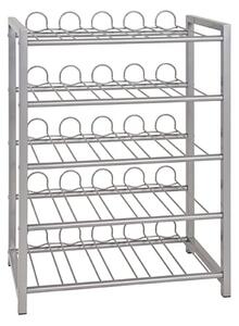 Hyattsville Large Metal 5 Shelves Bottle Rack In Aluminium