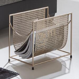 Lethbridge Metal Magazine Rack In Gold