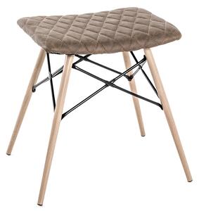 Marostica Synthetic Leather Stool In Brown With Beech Legs