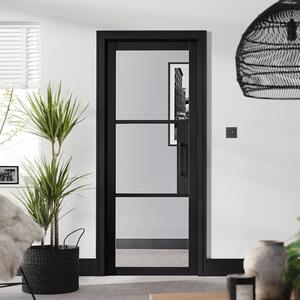 Tribeca Clear Glazed 1981mm x 838mm Internal Door In Black