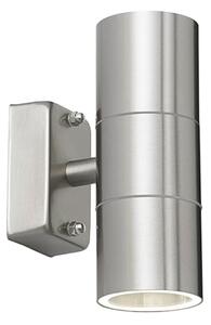 Canon 2 Lights Small Wall Light In Polished Stainless Steel