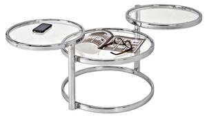 Londonderry Clear Glass Rotating Coffee Table In Chrome