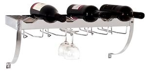 Hyattsville Metal Bottle Rack With Glass Holder In Chrome