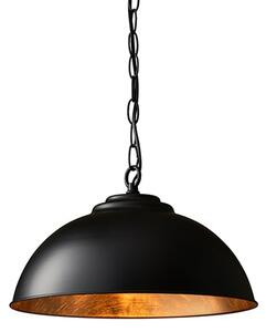 Colman Ceiling Pendant Light In Matt Black And Gold Leaf