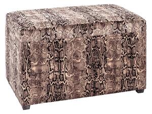 Eastroy Fabric Upholstered Storage Ottoman In Snake Print