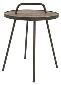 Cuyahoga Round Wooden Side Table In Vintage Brown