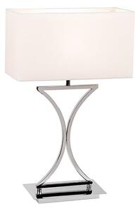 Epalle White Fabric Table Lamp In Chrome