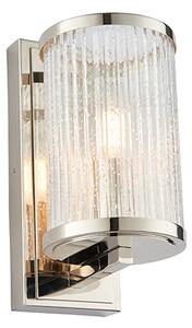 Easton Ribbed Bubble Glass Wall Light In Bright Nickel