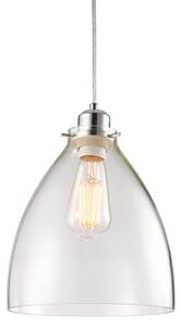 Elstow Glass Ceiling Pendant Light In Polished Chrome