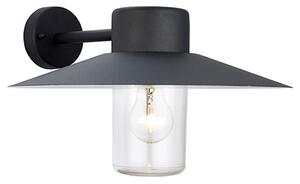 Fenwick Clear Glass Wall Light In Textured Black