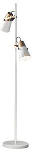 Gerik 2 Lights Floor Lamp In White And Aged Brass